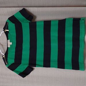 Michael Kors black and green stripped zippered shoulder shirt Size S